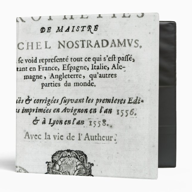 'Les Vrayes Centuries et Propheties Binder (Front/Inside)
