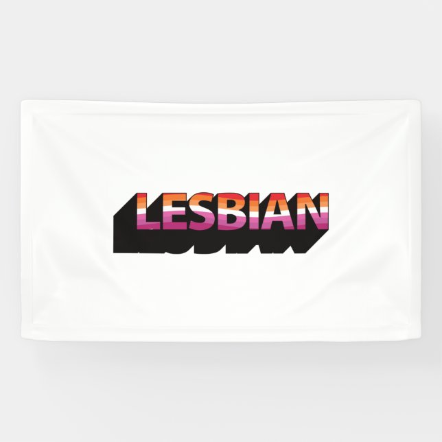 LESBIAN 3D Flag Banner (Horizontal)