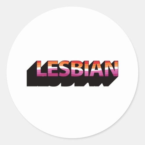 LESBIAN 3D Flag Classic Round Sticker