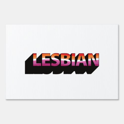 LESBIAN 3D Flag Sign