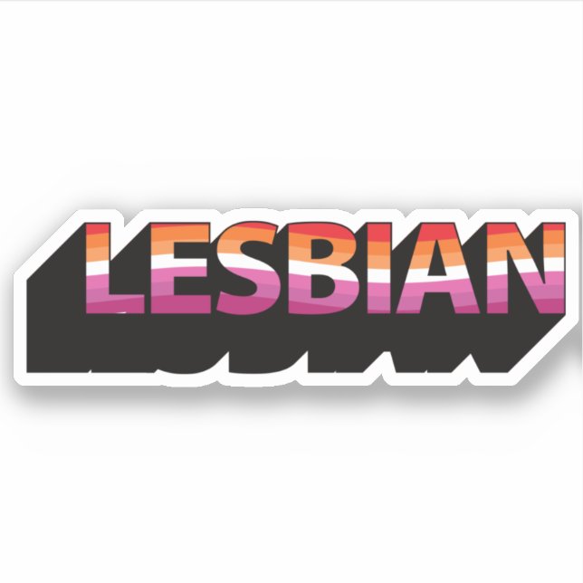 LESBIAN 3D Flag Sticker (Front)