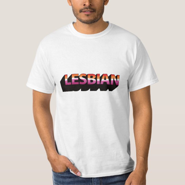 LESBIAN 3D Flag T-Shirt (Front)