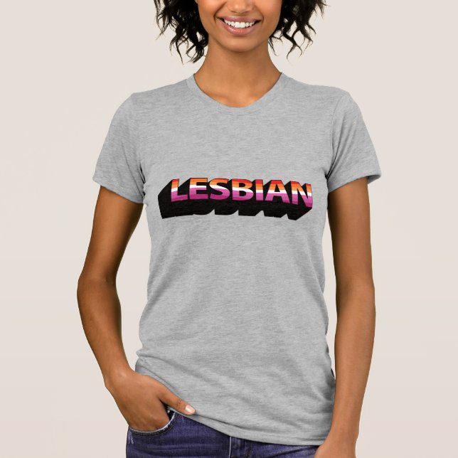 LESBIAN 3D Flag T-Shirt (Front)