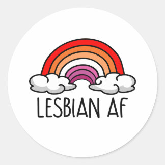 LESBIAN AF CLASSIC ROUND STICKER