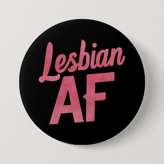 Lesbian AF Flower LGBT Pride Gay Love Parade Button (Front)