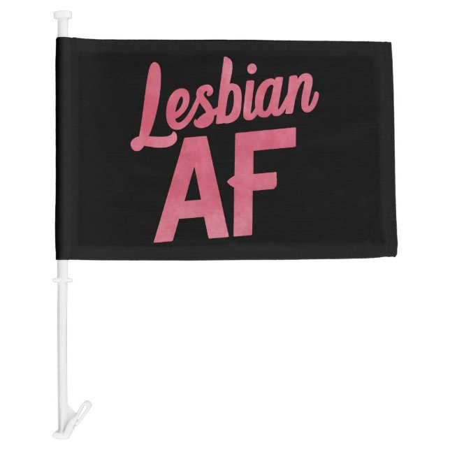 Lesbian AF Flower LGBT Pride Gay Love Parade Car Flag (Front)
