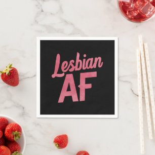 Lesbian AF Flower LGBT Pride Gay Love Parade Napkins