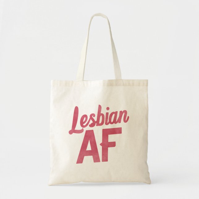 Lesbian AF Flower LGBT Pride Gay Love Parade Tote Bag (Front)