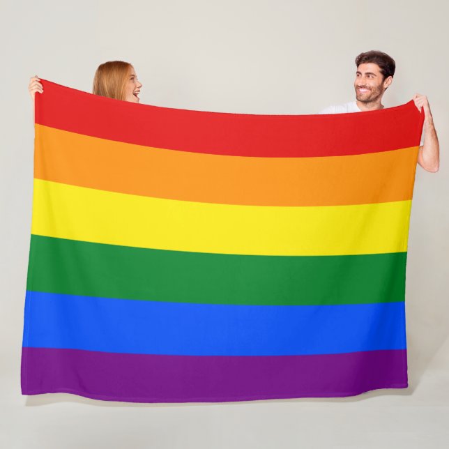 Lesbian and Gay Pride Fleece Blanket (In Situ)