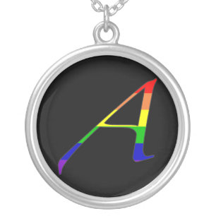 Lesbian and Gay Pride "Scarlet" Letter A Necklace
