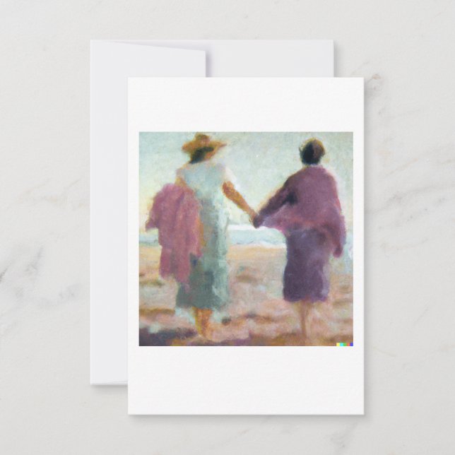 Lesbian Anniversary Card Two Women On The Beach (Front)
