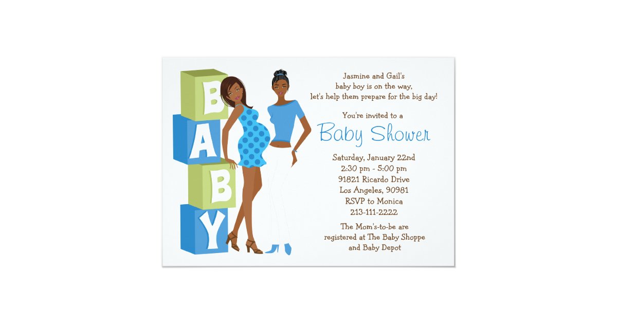Lesbian Baby Shower Invitation for Boy | Zazzle.com