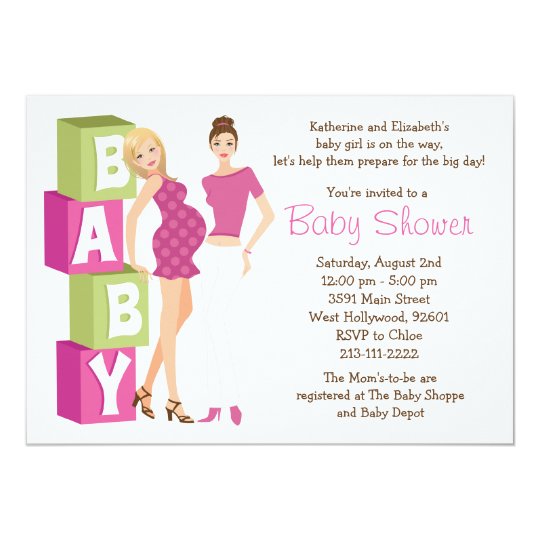 Lesbian Baby Shower Invitation for Girl | Zazzle.com