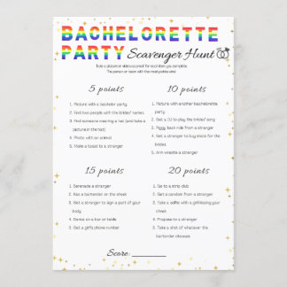Lesbian Bachelorette Party Game, Scavenger Hunt Invitation