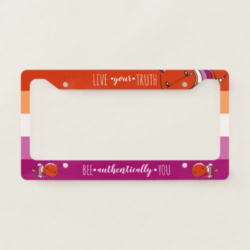 Lesbian BEE authentically YOU  License Plate Frame