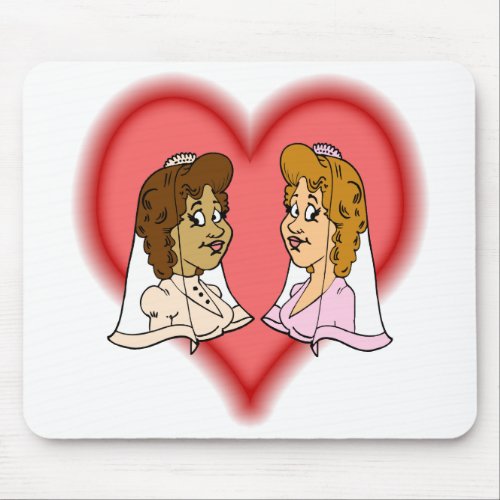 Lesbian Bi_Racial Couple Mouse Pad