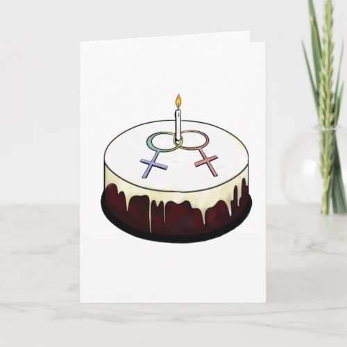 Lesbian Birthday Cake Card