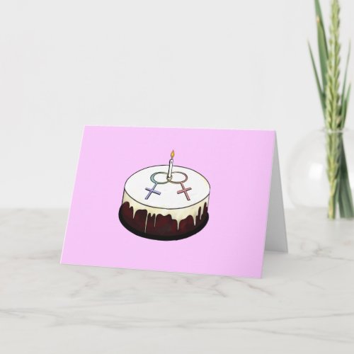 Lesbian Birthday Cake Card