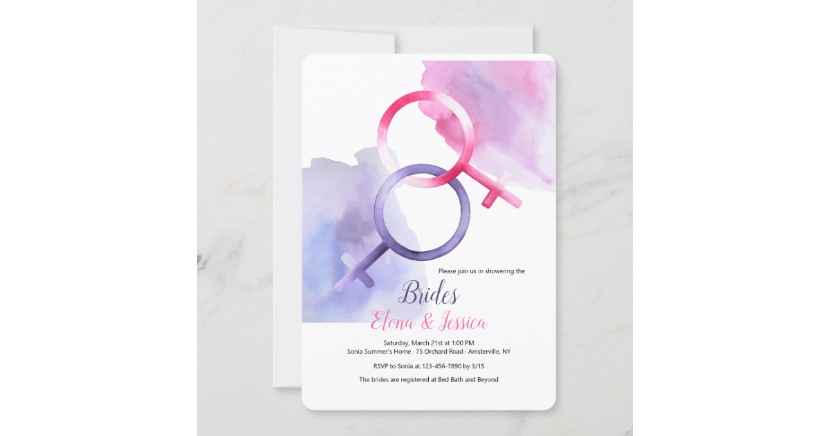 Lesbian Bridal Shower Invitation | Zazzle