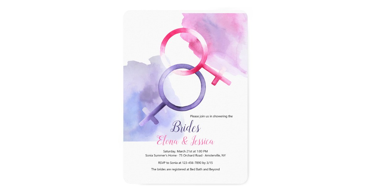 Lesbian Bridal Shower Invitation