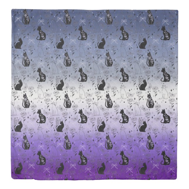 Lesbian Butch Pride Black Cat - Mystical Witchy Duvet Cover (Front)