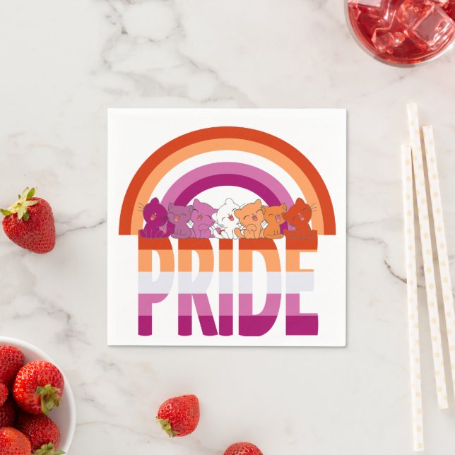 Lesbian Cats Pride Flag  Napkins (Insitu)