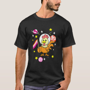 Lesbian Chicken Orange Pink Lesbian Pride T-Shirt