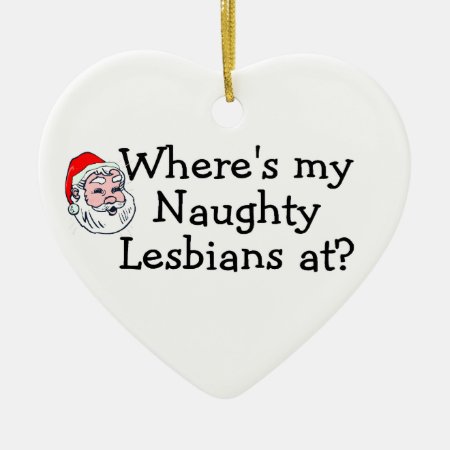 Lesbian Christmas Ceramic Ornament