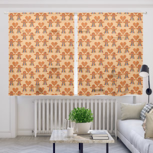 Lesbian Christmas Gingerbread Ladies Cou Patterned Sheer Curtains