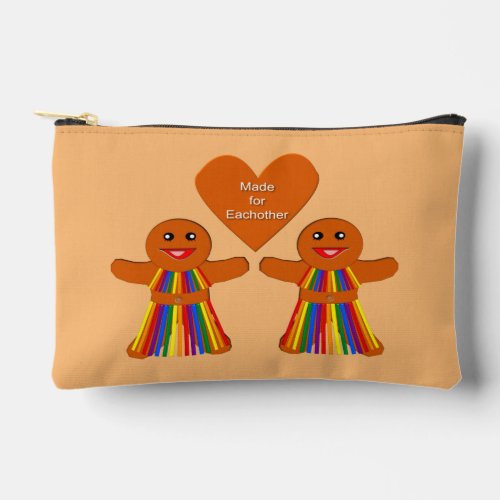 Lesbian Christmas Gingerbread Ladies Couple Accessory Pouch