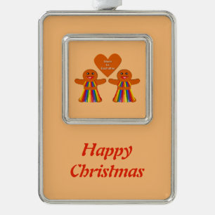 Lesbian Christmas Gingerbread Ladies Couple Custom Ornament