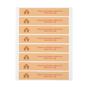 Lesbian Christmas Gingerbread Ladies Couple Custom Wrap Around Address Label