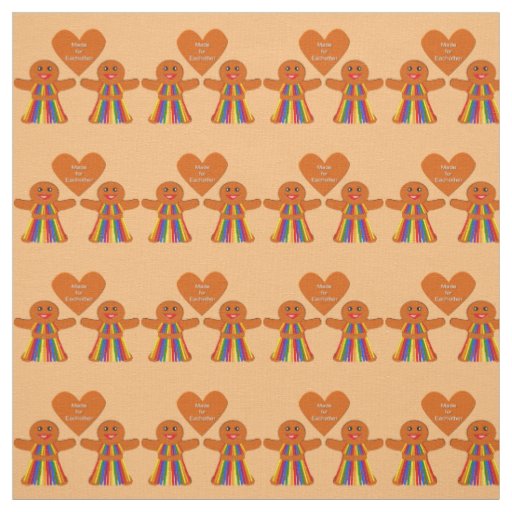 Lesbian Christmas Gingerbread Ladies Couple  Fabric