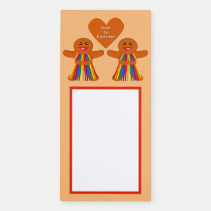 Lesbian Christmas Gingerbread Ladies Couple  Magnetic Notepad