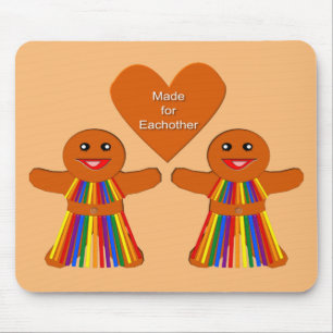Lesbian Christmas Gingerbread Ladies Couple Mouse Pad