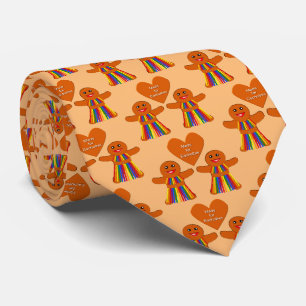 Lesbian Christmas Gingerbread Ladies Couple Neck Tie