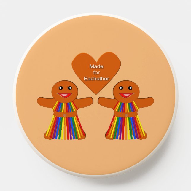 Lesbian Christmas Gingerbread Ladies Couple  PopSocket (Popsocket)