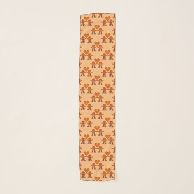 Lesbian Christmas Gingerbread Ladies Couple  Scarf (Front)