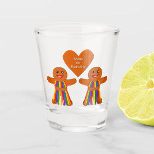 Lesbian Christmas Gingerbread Ladies Couple Shot Glass