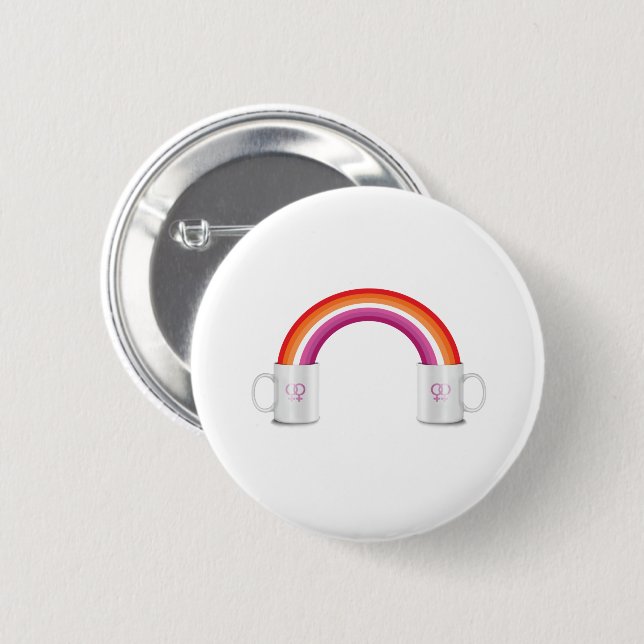 Lesbian Coffee Date Button (Front & Back)