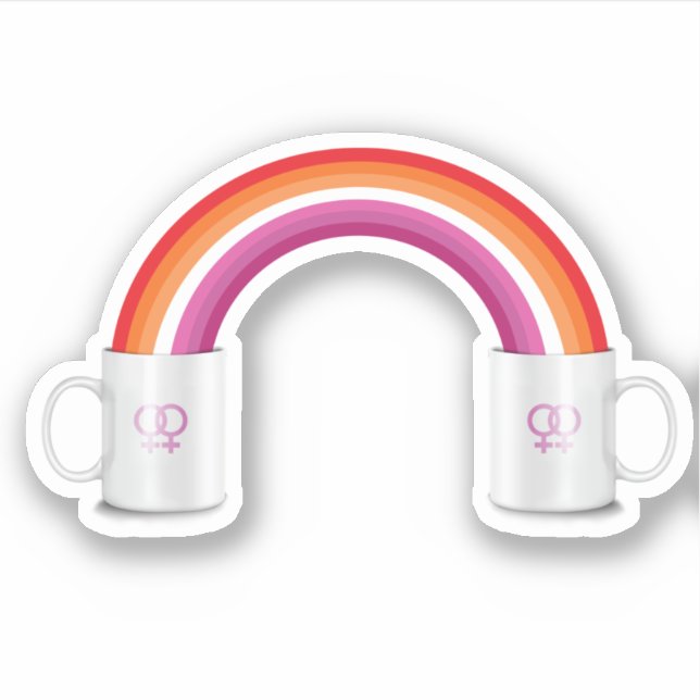 Lesbian Coffee Date Sticker (Front)