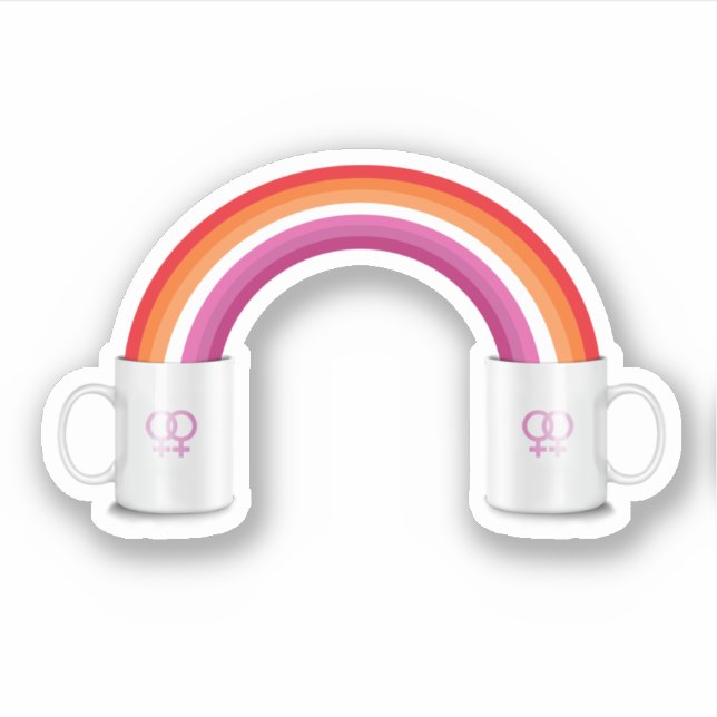 Lesbian Coffee Date Sticker (Front)