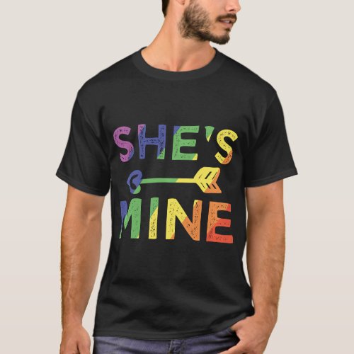 Lesbian Couple Gifts Shes Mine Matching LGBT Prid T_Shirt