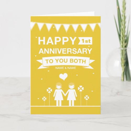 Lesbian Couple  Happy Anniversary Card