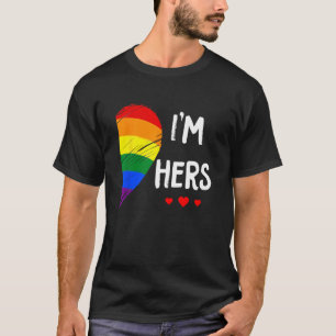 Lesbian Couple Heart I'm Hers Matching Gay LGBT Pr T-Shirt