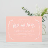 Lesbian Couple Hers and Hers Couples Shower Pink Invitation (Standing Front)