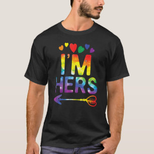 Lesbian Couple I'm Hers Matching Lgbt Pride T-Shirt