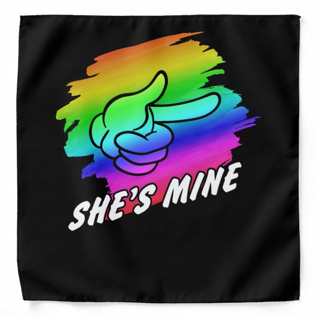 Lesbian Couple Im Hers Shes Mine LGBT Matchings Bandana (Front)