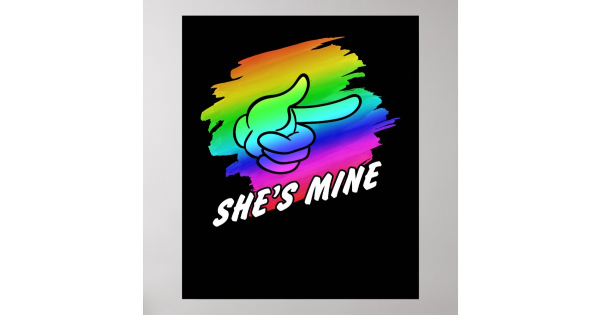Lesbian Couple Im Hers Shes Mine LGBT Matchings Poster | Zazzle