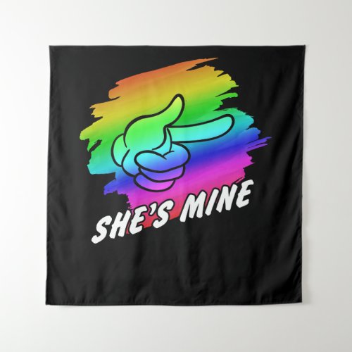 Lesbian Couple Im Hers Shes Mine LGBT Matchings Tapestry